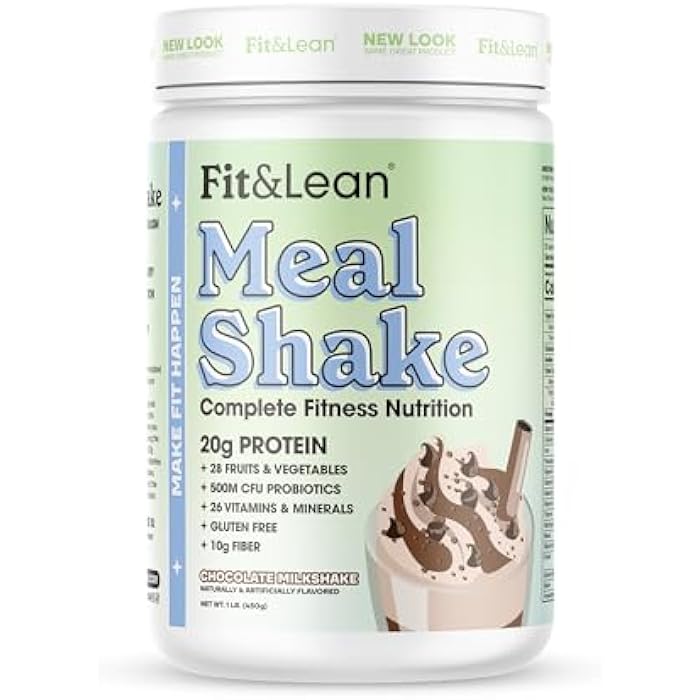 Fit & Lean Meal Shake, Fat Burning Meal Replacement, Protein, Fiber, Probiotics, Chocolate, 1lb, 10 Servings Per Container - Image 1