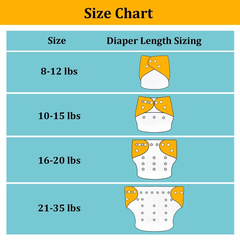 babygoal Reusable Cloth Diapers 6 Pack+6pcs Microfiber Inserts+4pcs Rayon from Bamboo Inserts, One Size Adjustable Washable Pocket Nappy Covers for Baby Boys,Rash-Free - Image 5