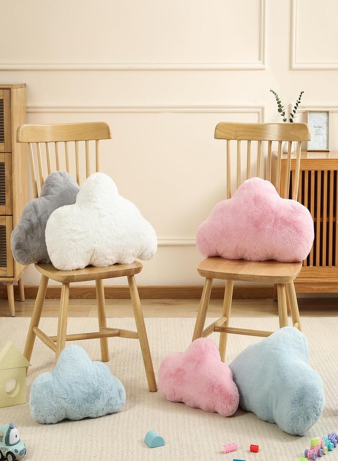 YRXRUS Cloud Pillows, Pink Cloud Shaped Pillow, Decorative Throw Pillow Gifts, Cute Plush Room Decor, Fluffy Faux Rabbit Fur 9.5"x16" Pillows for Living Bedroom Kids Room - Image 3