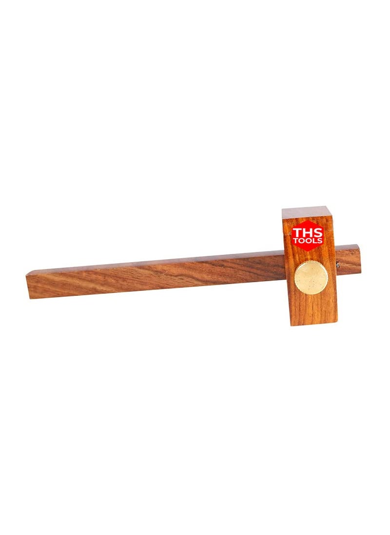THS THS Wood 6 inch Marking Tool Woodworking Gauge Scale for Wood Crafting Used Prior to Sawing Chiseling and Cutting for Carpenters Engineers Made of Polished Wood and Brass Nut  - Image 2