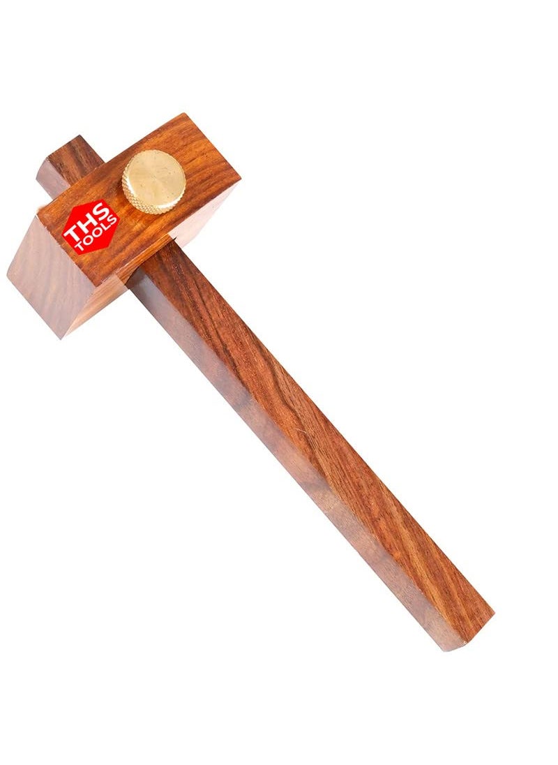 THS THS Wood 6 inch Marking Tool Woodworking Gauge Scale for Wood Crafting Used Prior to Sawing Chiseling and Cutting for Carpenters Engineers Made of Polished Wood and Brass Nut  - Image 3