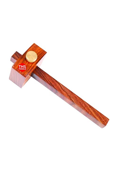 THS THS Wood 6 inch Marking Tool Woodworking Gauge Scale for Wood Crafting Used Prior to Sawing Chiseling and Cutting for Carpenters Engineers Made of Polished Wood and Brass Nut  - Image 1