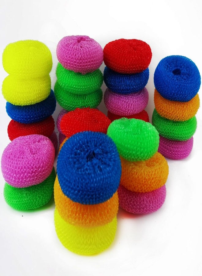 TIHOOD 30PCS Scrubbing Pads Non Scratch Dish Scrubber Round Scouring Pad Assorted Color Washing Scrubbers Kitchen Cleaning Tools Pot Scour for Household - Image 5