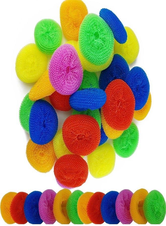 TIHOOD 30PCS Scrubbing Pads Non Scratch Dish Scrubber Round Scouring Pad Assorted Color Washing Scrubbers Kitchen Cleaning Tools Pot Scour for Household - Image 1