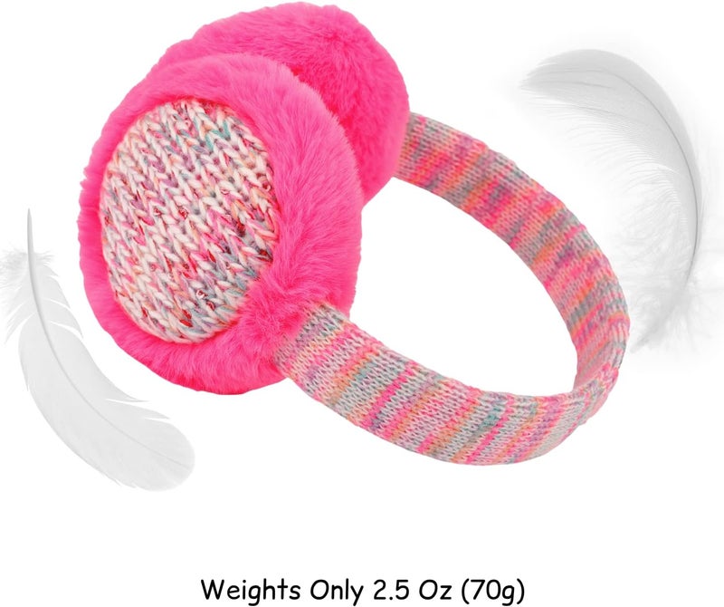 F Flammi Kids Knit Earmuffs Winter Outdoor Furry Ear Warmers for Boys Girls from Toddler to Big Kids - Image 3