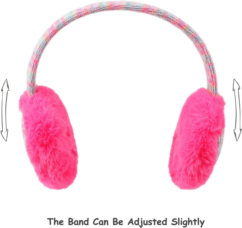 F Flammi Kids Knit Earmuffs Winter Outdoor Furry Ear Warmers for Boys Girls from Toddler to Big Kids - Image 2