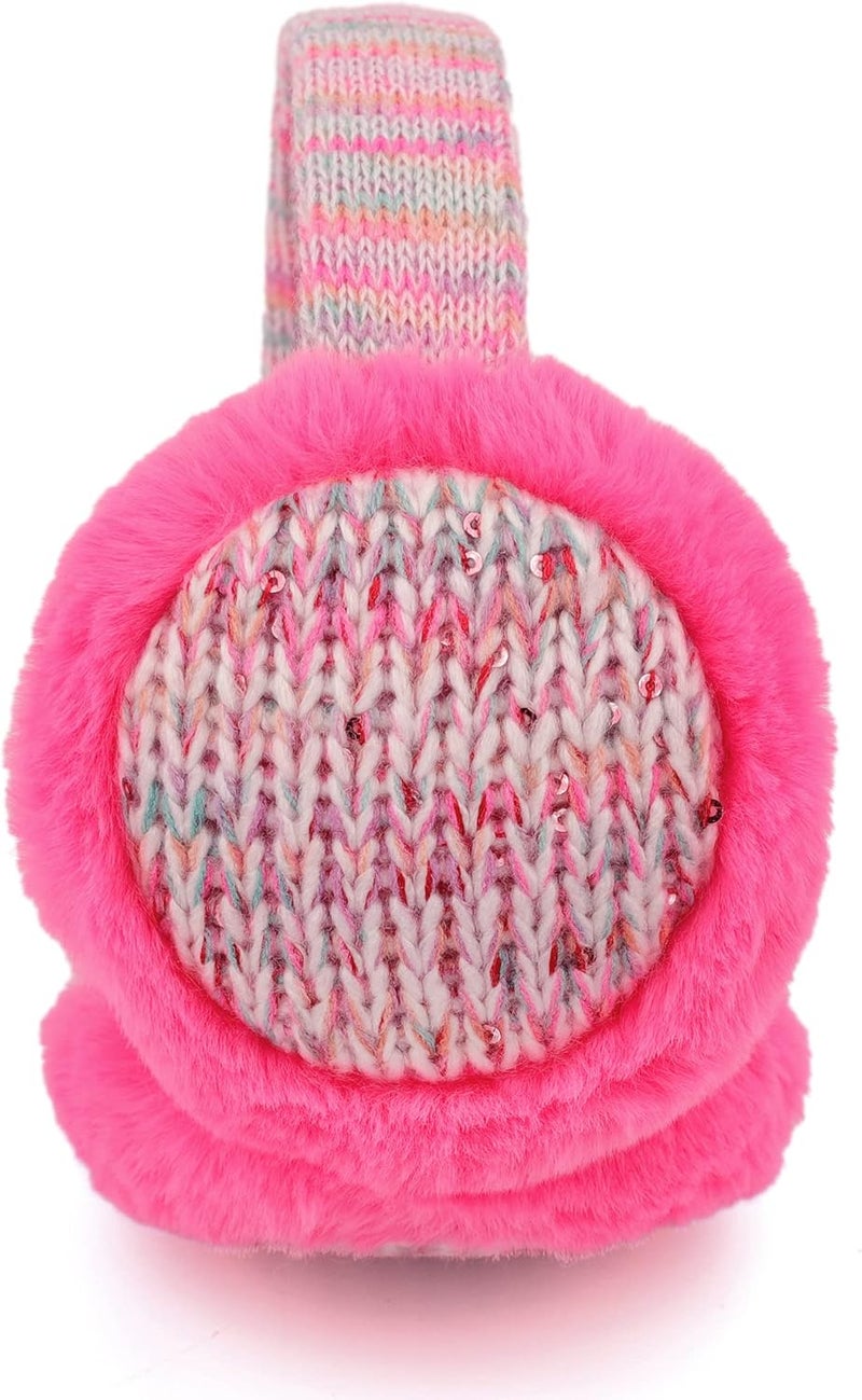 F Flammi Kids Knit Earmuffs Winter Outdoor Furry Ear Warmers for Boys Girls from Toddler to Big Kids - Image 4
