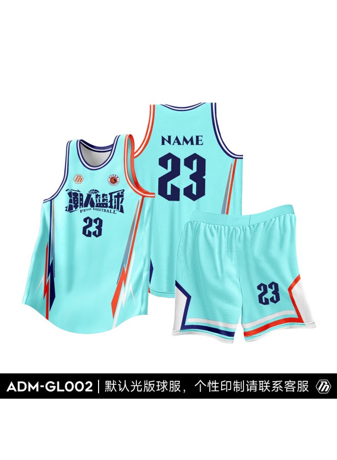 American Basketball Uniform Set Printed Children's Quick-drying Jersey Narrow Shoulder Vest Corporate Unit College Student Compeion Team Uniform
