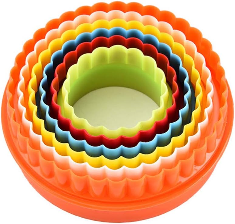 woobles Fondant Molds Fondant Molds 2 Sets Cookie Cutter Plastic Sandwich Cookie Cutters Shapes Mini Vegetable Fruit Cutter Set for Party Supplies Fudge Molds Circle Stencil - Image 1