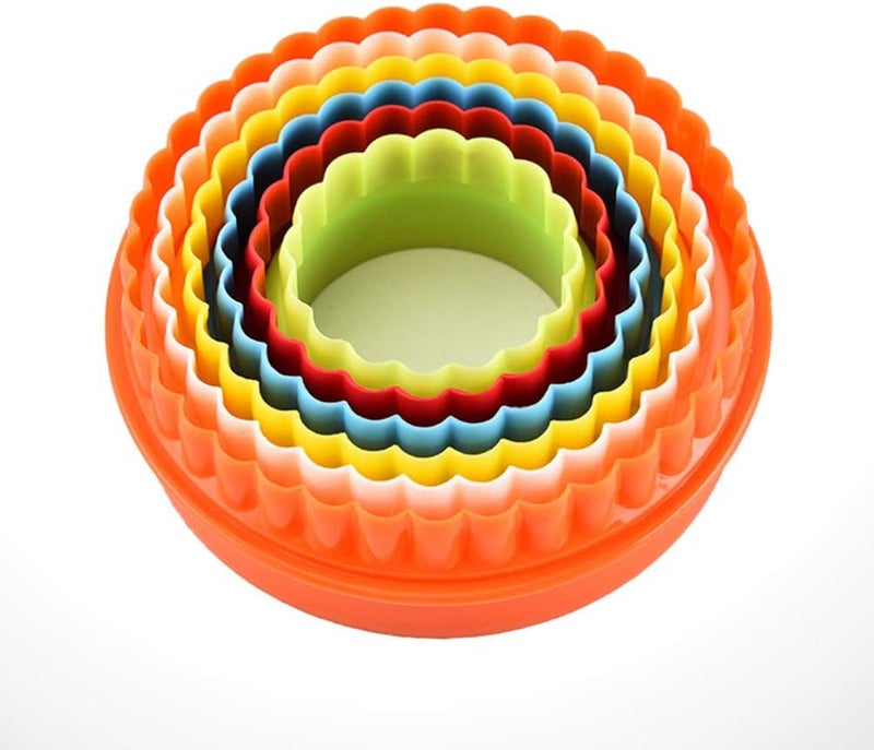 woobles Fondant Molds Fondant Molds 2 Sets Cookie Cutter Plastic Sandwich Cookie Cutters Shapes Mini Vegetable Fruit Cutter Set for Party Supplies Fudge Molds Circle Stencil - Image 4