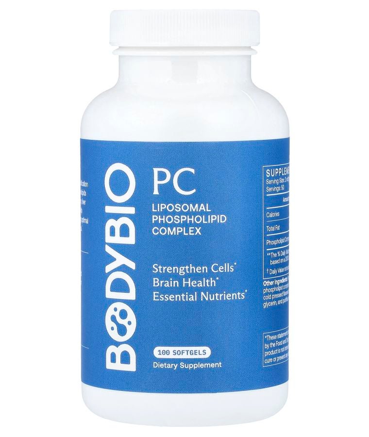 BodyBio PC Liposomal Phospholipid Complex 100 Softgels (650 mg per Softgel)