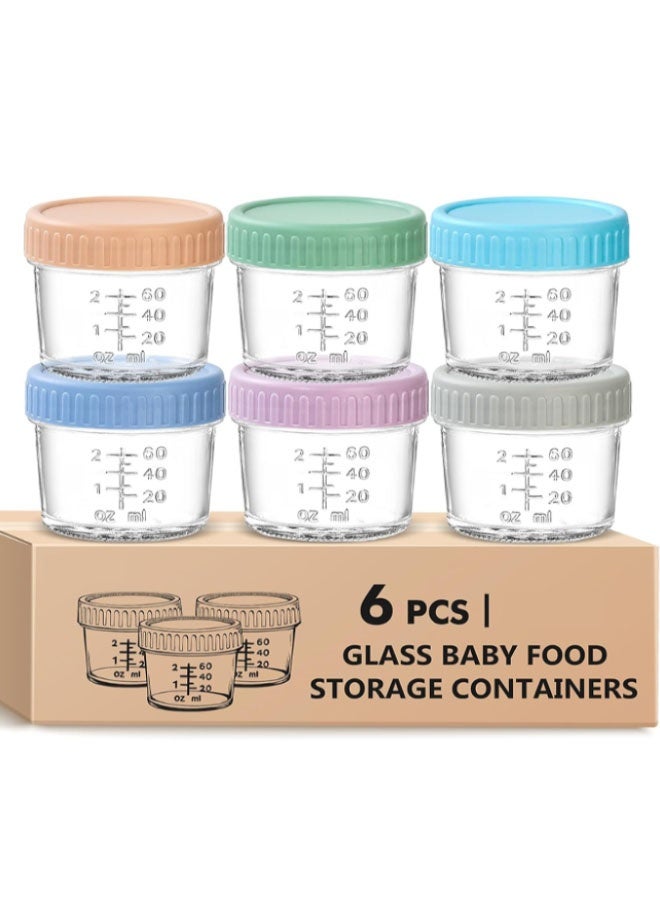 6 Pcs Glass Food Storage Containers, 4oz Glass Small Spice Jars with Lids, Food Containers, Mini Dip Sauce Containers, Leak-Proof, for Snacks, Dips, Salad, Spices - Image 1