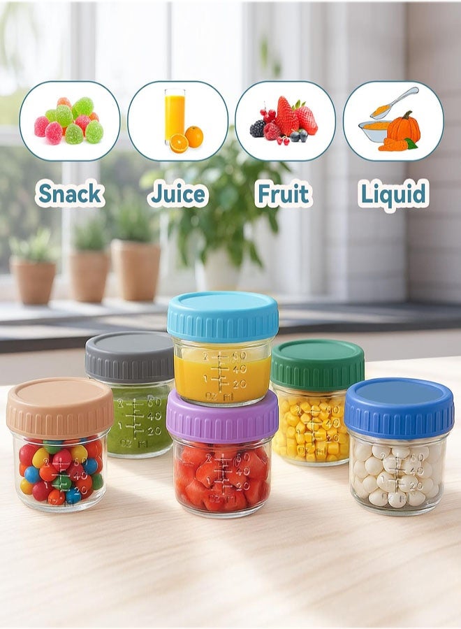 6 Pcs Glass Food Storage Containers, 4oz Glass Small Spice Jars with Lids, Food Containers, Mini Dip Sauce Containers, Leak-Proof, for Snacks, Dips, Salad, Spices - Image 4