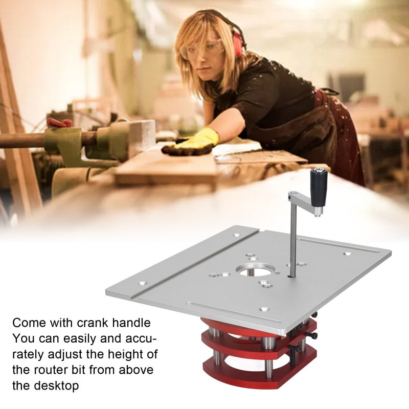 Router Lift: Aluminum Alloy Stainless Steel Construction - High Accuracy Rust Resistance Router Lift for Woodworking, Precise 51mm Height Adjustment, Firm Clamping for 64mm to 66mm Motor Diameter Trim - Image 3