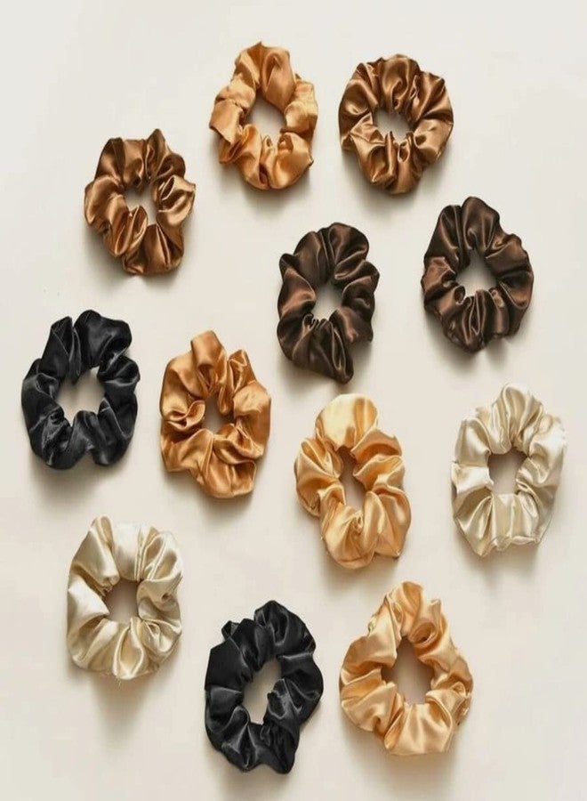 IBDA (12 PIECES) Asthamanglik Silk Stylish Royal Multicolor Hair Bands Scrunchies for Women Ponytail Holder,Handmade Hair accessories - Image 4