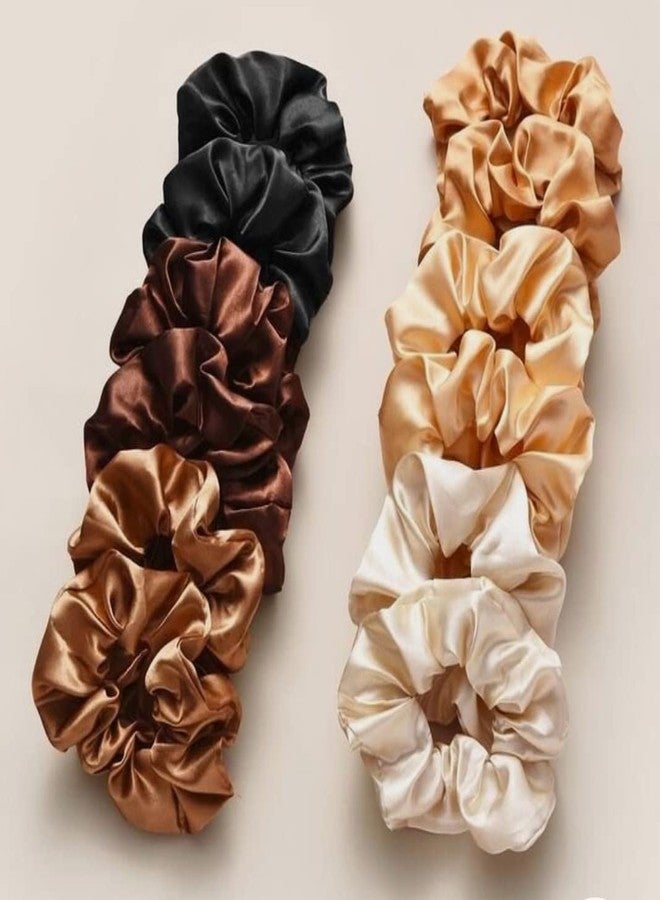 IBDA (12 PIECES) Asthamanglik Silk Stylish Royal Multicolor Hair Bands Scrunchies for Women Ponytail Holder,Handmade Hair accessories - Image 3