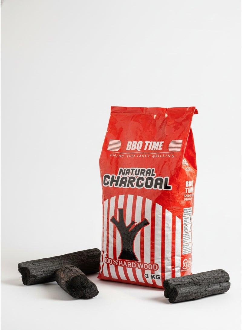 Bright Home Natural BBQ Charcoal 100% Hardwood – Fast Ignition & High Heat Stability – 3 KG - Image 1