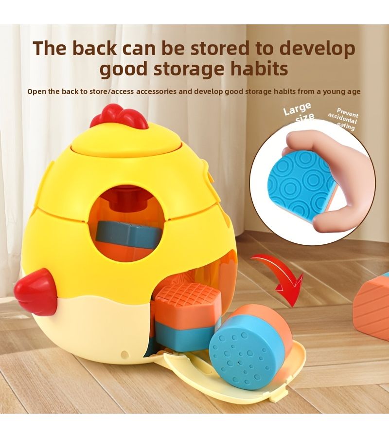 Building Block Sorting Puzzle Dinosaur Style for Infants Shape Recognition Multi Hole Matching - Image 3