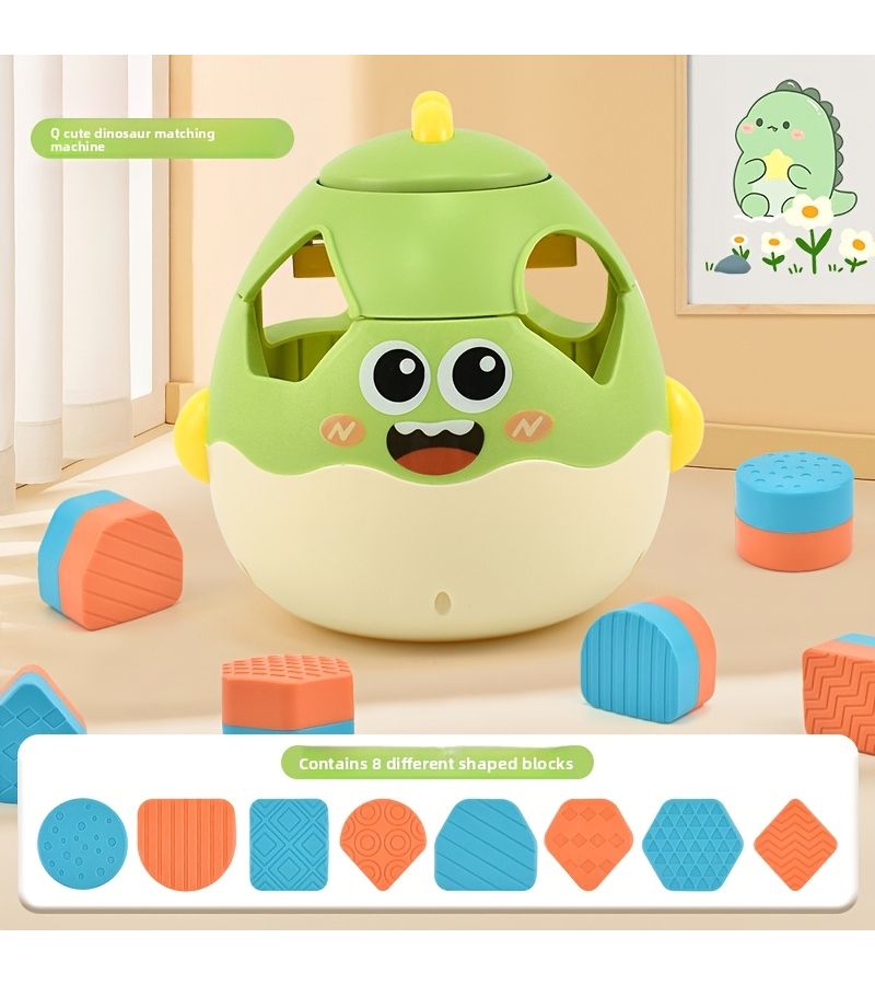 Building Block Sorting Puzzle Dinosaur Style for Infants Shape Recognition Multi Hole Matching - Image 5