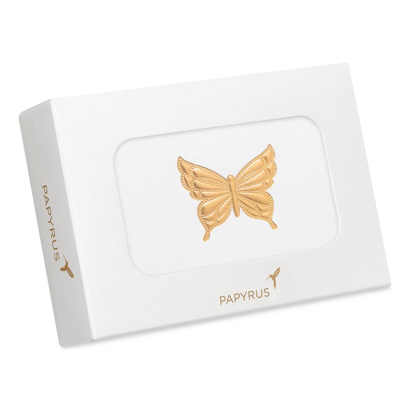 Papyrus Blank Cards with Envelopes, Gold Butterfly (16-Count) - Image 5