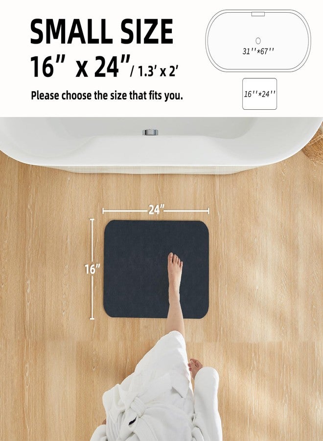 TYUU Bathroom Mat Quick Dry, Bathroom Rugs Non Slip Washable Thin Absorbent Bath Mat Fits Under Door Bathroom Floor Mat Perfect for Bath, Shower, or Sink 16"x24" Navy Blue - Image 2