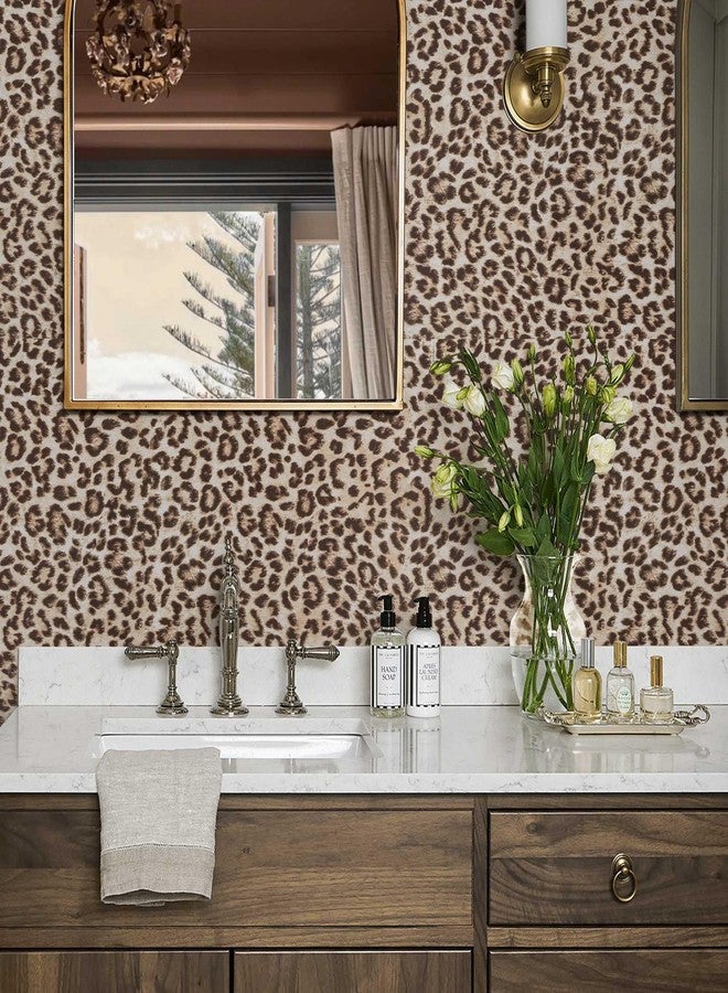 Abyssaly Cheetah Print Decor Peel and Stick Wallpaper - Funky Unique Leopard Textured Contact Paper - Self Adhesive Removable Fun Waterproof Renter Friendly Wall Vinyl Paper for Bathroom Bedroom 15.7" X 118" - Image 5