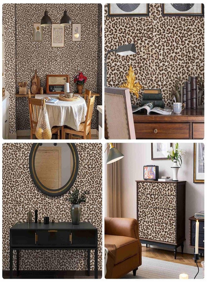 Abyssaly Cheetah Print Decor Peel and Stick Wallpaper - Funky Unique Leopard Textured Contact Paper - Self Adhesive Removable Fun Waterproof Renter Friendly Wall Vinyl Paper for Bathroom Bedroom 15.7" X 118" - Image 3