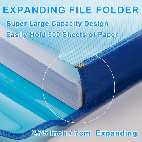 HOUYEE Pack of 10 Plastic Expanding File Folder,Multicolor Envelope File Folder Organizer Holder with Snap Closure,Expandable File Wallet Large Capacity, Fit Letter Size / A4 Documents - Image 3