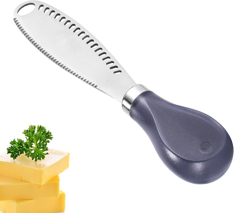 LemonBest Butter Knife - 3-in-1 Stainless Steel Butter Spreader Knife Slicer with Wooden Handle Butter Cutter Butter Grater Kitchen Gadgets for Spreads Butter Cheese and Condiments - Image 1