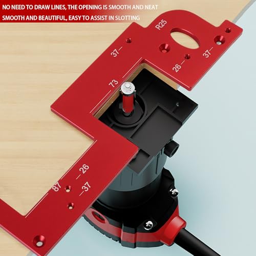 KETIPED Invisible Embedded Handle Slotting Template, U-Shaped Groove Positioning Templates for No Handle Wardrobe, Cabinet Door with 26 and 37 Hole Spacing Depth, R20/R25 Corner Radius Template - Image 3
