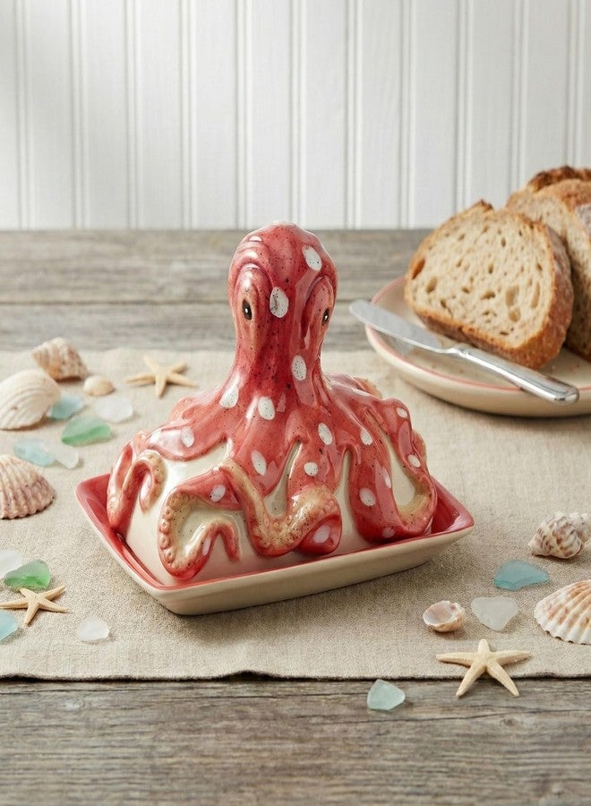 Blue Sky Ceramic Octopus Butter Dish - Image 2