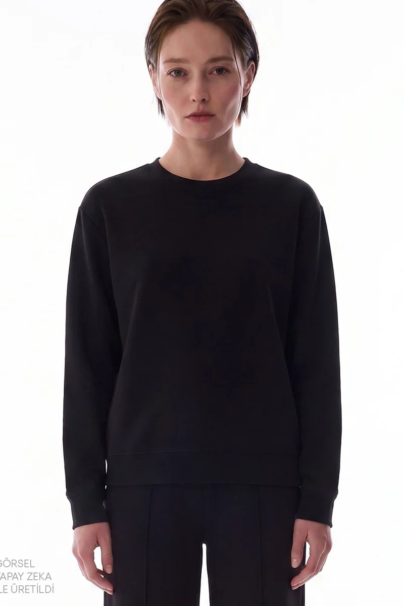 بنتي PENTI Modal Crew Neck Oversized Sweatshirt