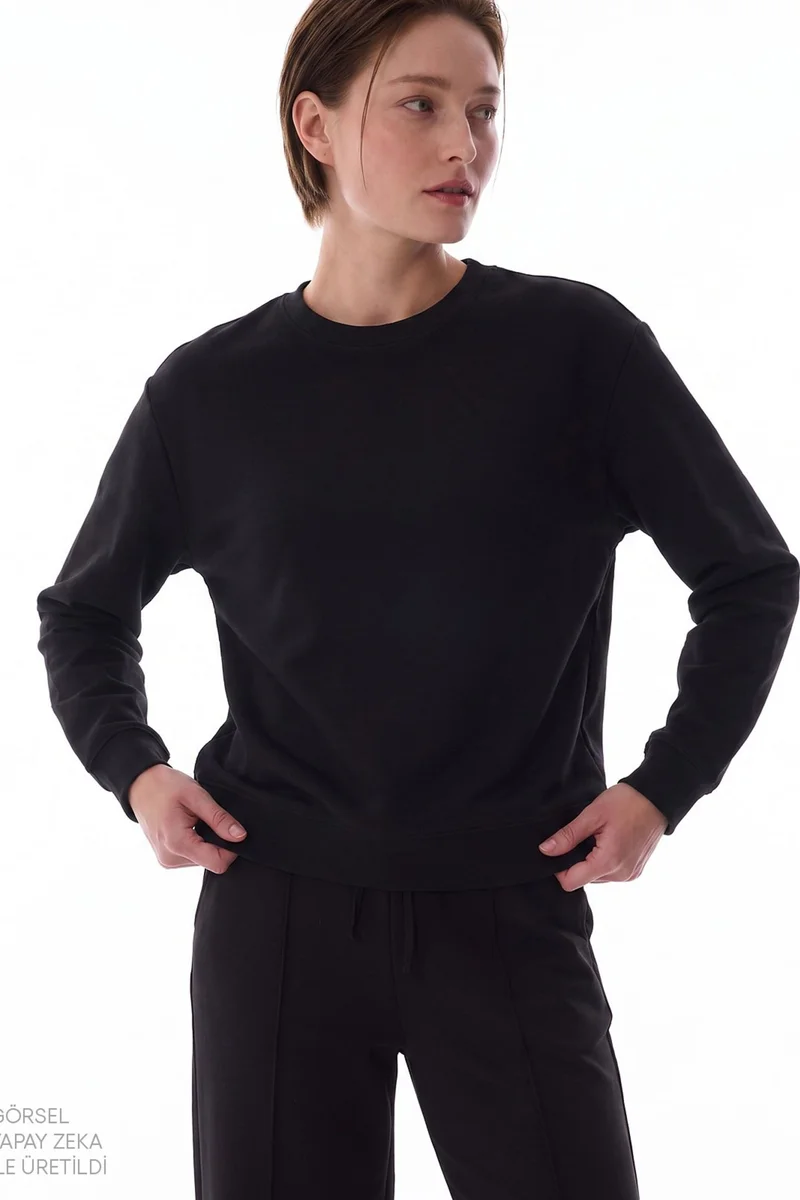 بنتي PENTI Modal Crew Neck Oversized Sweatshirt