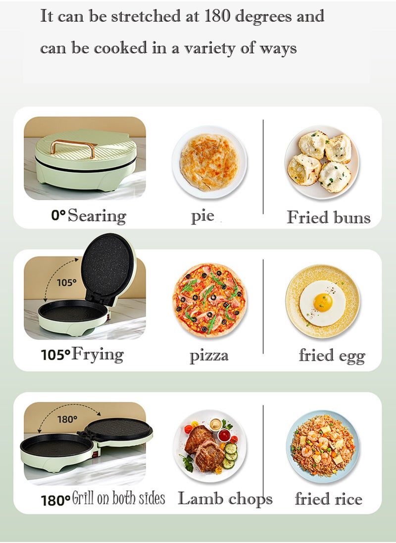 Generic Multifunctional electric baking pan double-sided heating deepening home scrubber machine fully automatic pancake pan green  - Image 3