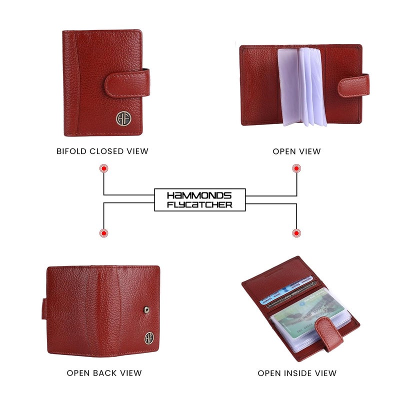 HAMMONDS FLYCATCHER Genuine Leather Card Holder Wallet for Man & Women, RFID Protected ATM/Credit Card Holder Wallet for Men with 18 Slots, Gift for Men, Father, Husband, Boyfriend - Brown - Image 5