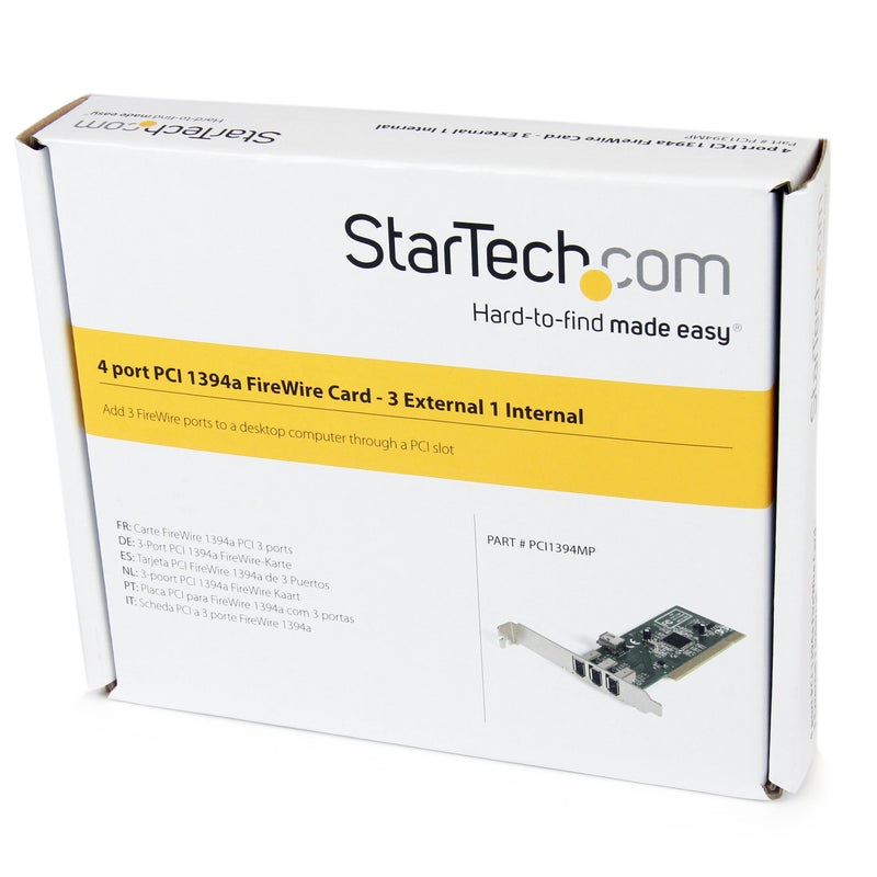 StarTech.com 4 port PCI 1394a FireWire Adapter Card - 3 External 1 Internal FireWire PCI Card , TAA (PCI1394MP) - Image 5