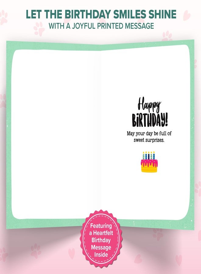 Decorably 5x7in Individual Humorous Dog Birthday Card with Embossed Design, French Bulldog Birthday Card from Dog Set with Envelope and Stickers, with Printed Message Inside - Image 2