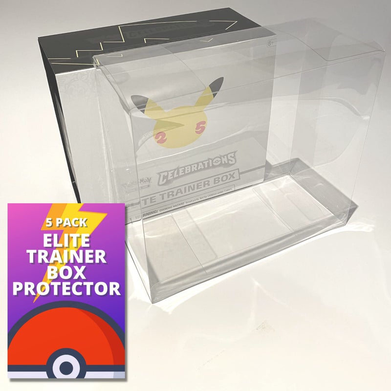 Fidelis Pokemon Case Elite Trainer Clear Plastic Display Box for ETB Elite Trainer Box Convenient Stackable Storage Solution for Collectors Gifts Pokemon Cards Protector