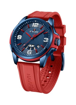 Stylish Mens Sports Watch with Blue Dial Red Silicone Strap Quartz Movement Analog Display Water Resistant 30M Modern and Durable Design - pzsku/Z6FD38360083F127070D4Z/45/_/1739773505/766d5c51-1028-4ea1-9342-b1dc36dbe6f7