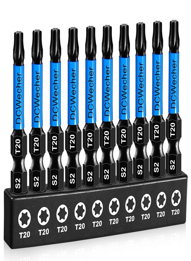 DCWecher 10-Pack T20 Torx Bit 2 Inch, Professional-Grade T 20 Torx Screwdriver Bits for Impact Driver, Magnetic Star Design, S2 Alloy Steel with 1/4'' Hex Shank & CNC - Machined Tips - Image 1