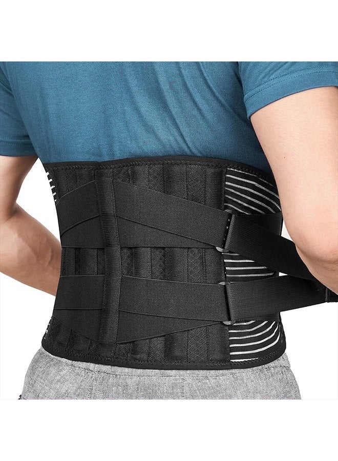 FREETOO Back Braces for Lower Back Pain Relief with 6 Stays, Breathable Back Support Belt for Men/Women for work , Anti-skid lumbar support belt with 16-hole Mesh for sciatica(M) - Image 1