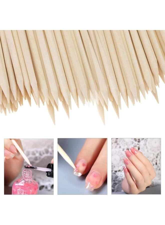 Red Blossom 100-Piece Orange Wood Sticks – Dual-Ended Nail Art & Cuticle Remover Tools | 110mm Manicure Pedicure Sticks with Pointed & Flat Ends  - Image 4
