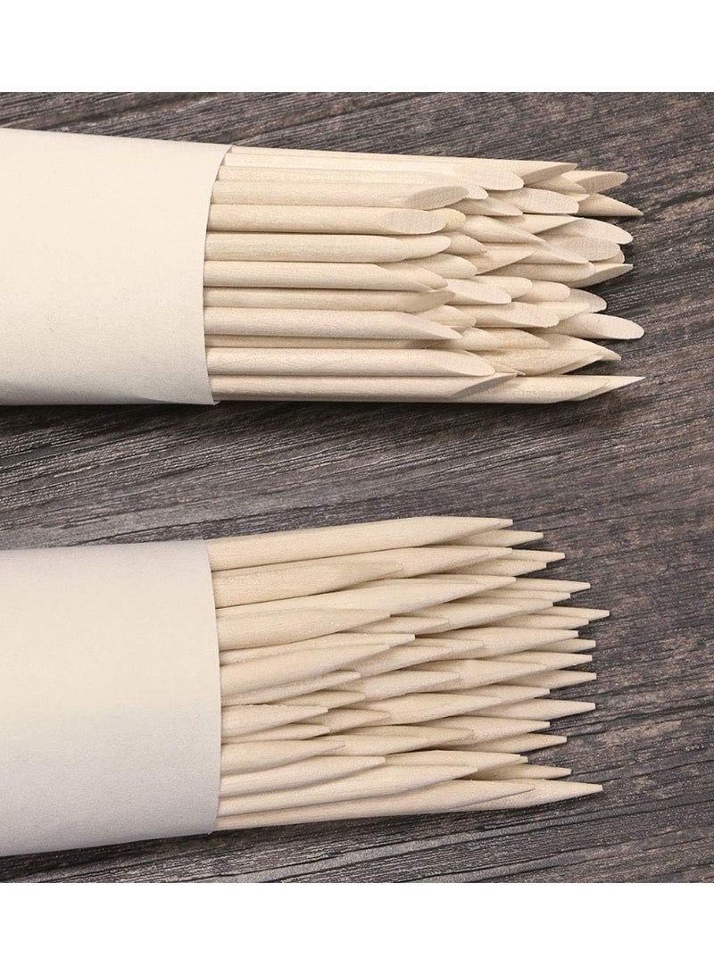 Red Blossom 100-Piece Orange Wood Sticks – Dual-Ended Nail Art & Cuticle Remover Tools | 110mm Manicure Pedicure Sticks with Pointed & Flat Ends  - Image 2