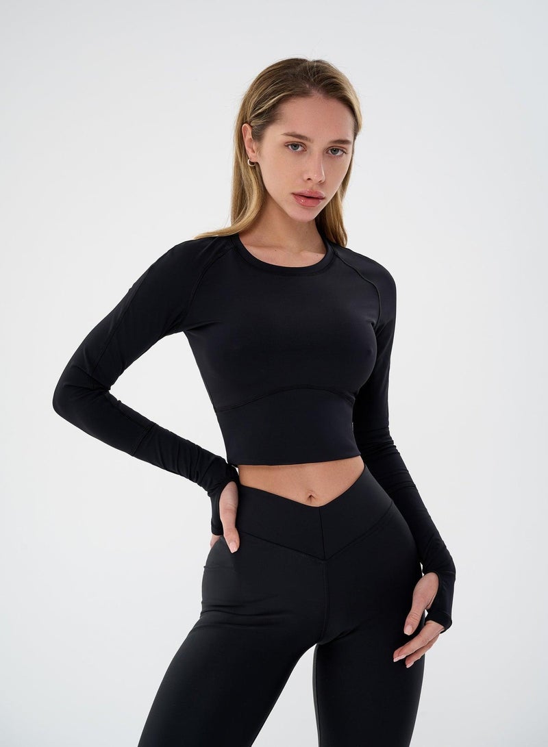 Bona Fide Activity Rash Crop Long Sleeve Gym Top - Image 1