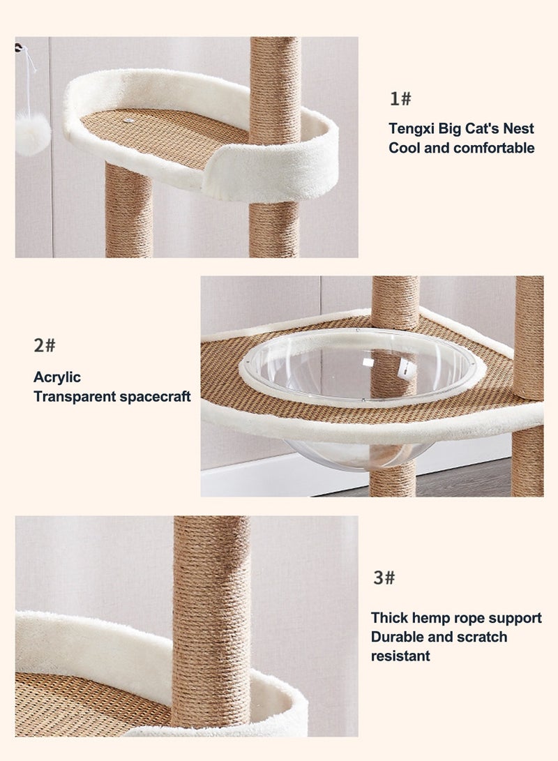 Multifunctional Cat Climbing Frame Large Cat Nest Four Seasons Universal Cat Tree Oversized Capsule Cat Scratching Board Cat Villa Cat Toys