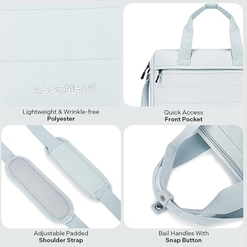 THE ASSEMBLY Assembly Messenger Bag with Quick-Access Pockets & Adjustable Strap, Lightweight 14-Inch Laptop Bag for Daily Commute & Business Travel, Grey - Image 3