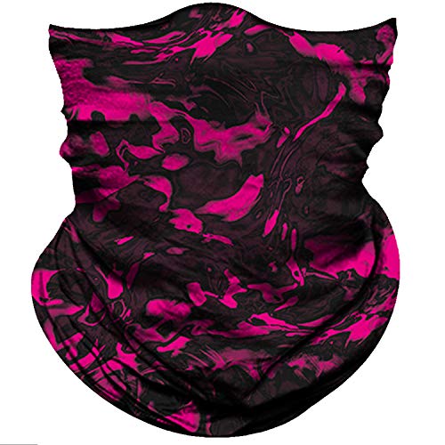 Obacle Face Mask for Sun Dust Wind Protection Breathable Seamless Face Mask Headband Bandana for Women Thin Neck Gaiter for Motorcycle Fishing Hunting Outdoor Black Pink Multicolor - Image 1