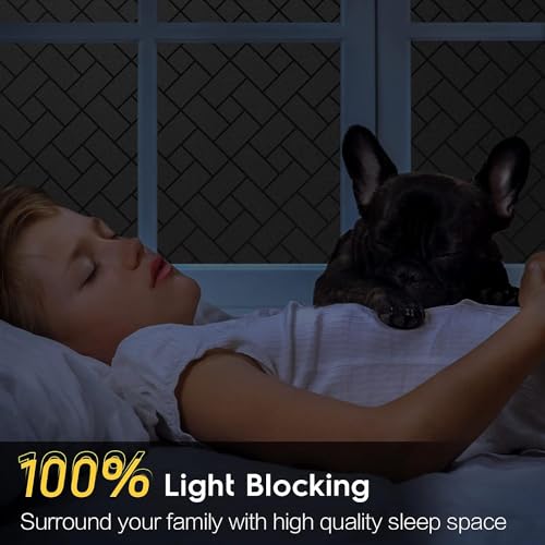 SUNBIRD Total Blackout Privacy Window Film Cover 100% Light Blocking No Glue Black Window Tint for Home Room Darkening Easy Removal (24 X 60 Inch,Brick Blackout)-Static Cling - Image 2