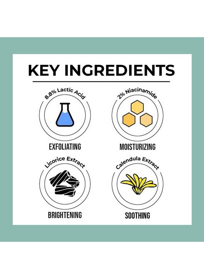 Dr. Sheth's عرق السوس و8.8% حمض اللاكتيك (Aha) مقشر كيميائي للبشرة المتوهجة مع 2% نياسيناميد آذريون مستخلص Aha محلول تقشير للوجه مقشر كيميائي للجنسين 30 جم - Image 4