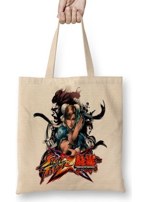 Baskı Dükkanı Print Shop Street Fighter x Tekken Tote Bag Long Handle 